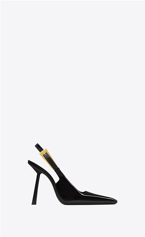 ysl tie up heels|LEE slingback pumps in patent leather .